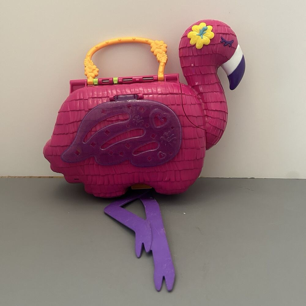 Polly Pocket Large Flamingo Party Portable Playset Pink NO ACCESSORIES